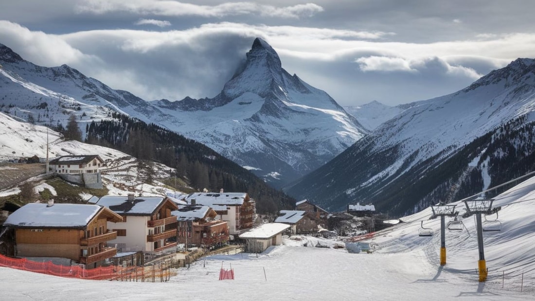 Ce village alpin offre 445 km de pistes de ski avec vue sur le toit de l'Europe