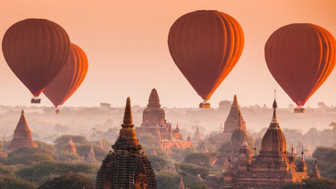 Survol en montgolfière de Bagan: 100€ pour 1h au-dessus de 2200 temples