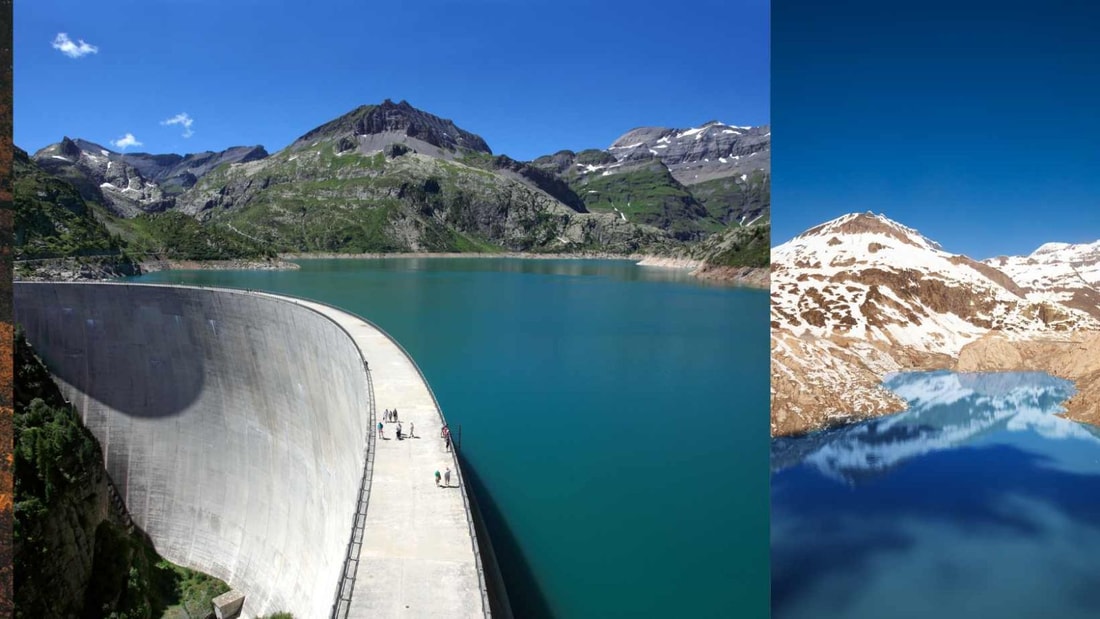 Ce barrage suisse de 180m de haut cache des traces de dinosaures vieilles de 240 millions d'années