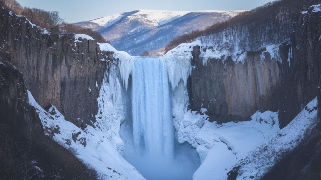 Cette cascade de 422 mètres, la plus haute d'Europe, se transforme en colonne de glace bleue en hiver