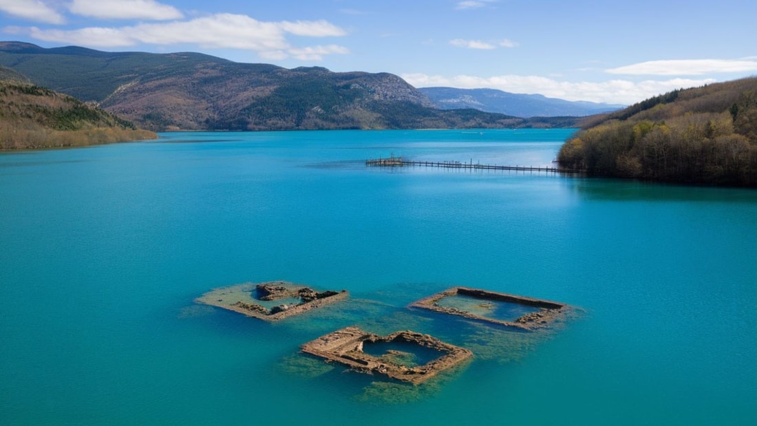 Cette étendue d'eau turquoise de 3000 hectares cache 3 villages engloutis depuis 60 ans