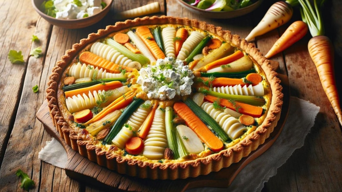 Tarte Rustique aux Légumes Racines et Chèvre