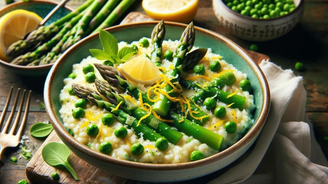 Risotto aux Petits Pois et Asperges Vertes