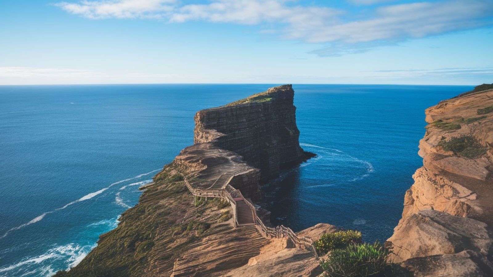 Ces falaises de 200 mètres plongent dans des eaux d'un bleu intense