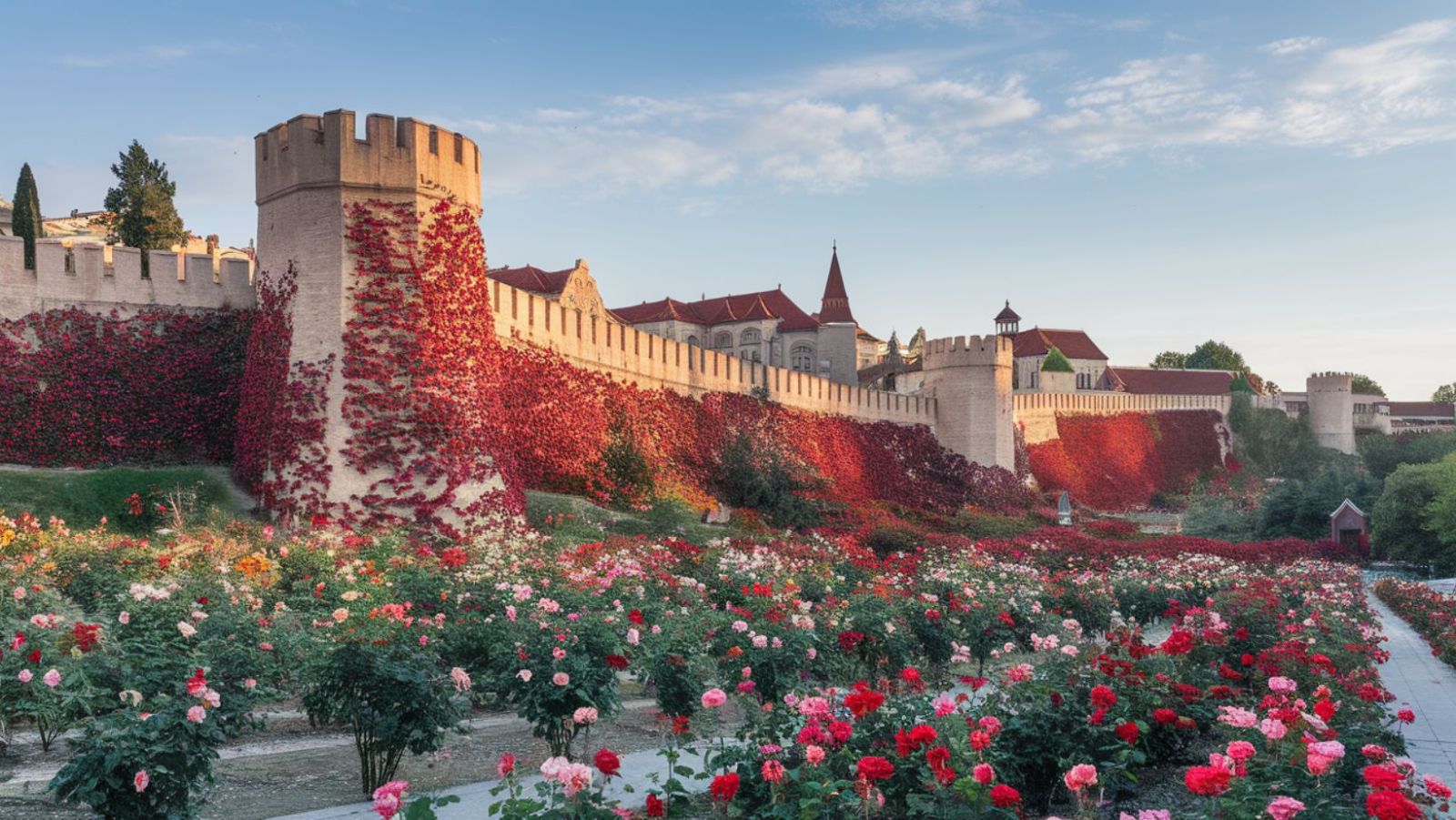 Cette cité fortifiée transformée en roseraie géante attire des milliers de visiteurs