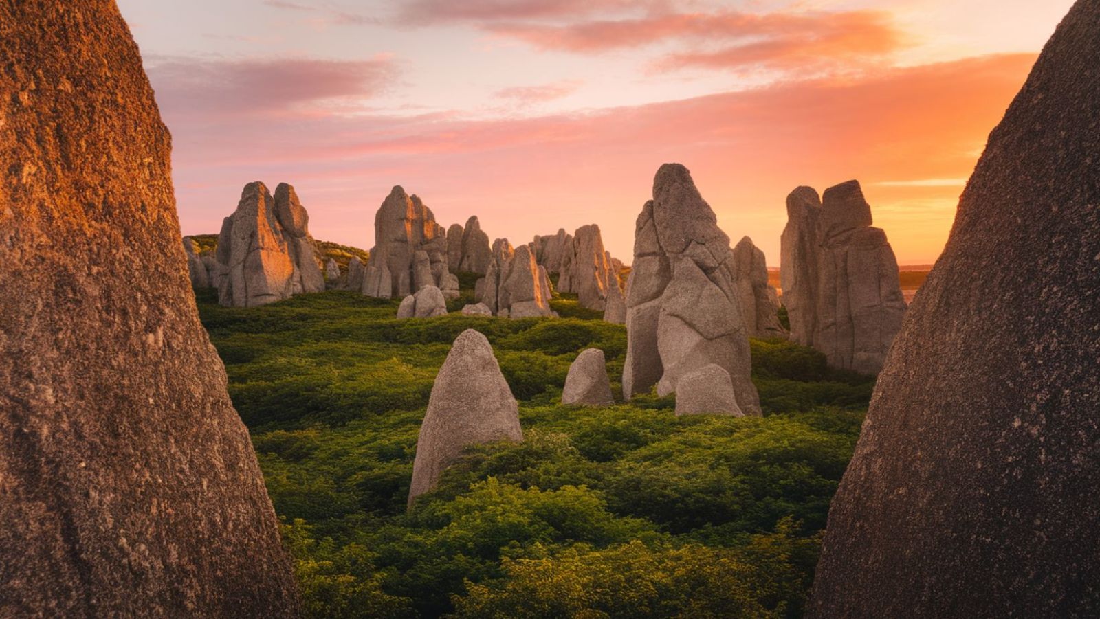 Ces rochers de 20 mètres de haut abritent un microclimat méditerranéen unique en Bretagne