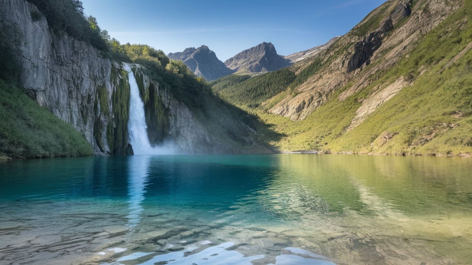 Cette cascade de 275m se jette dans le plus beau lac des Pyrénées